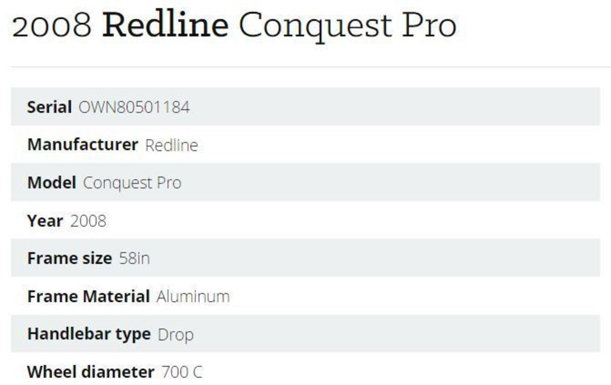 2008 Redline Conquest Pro