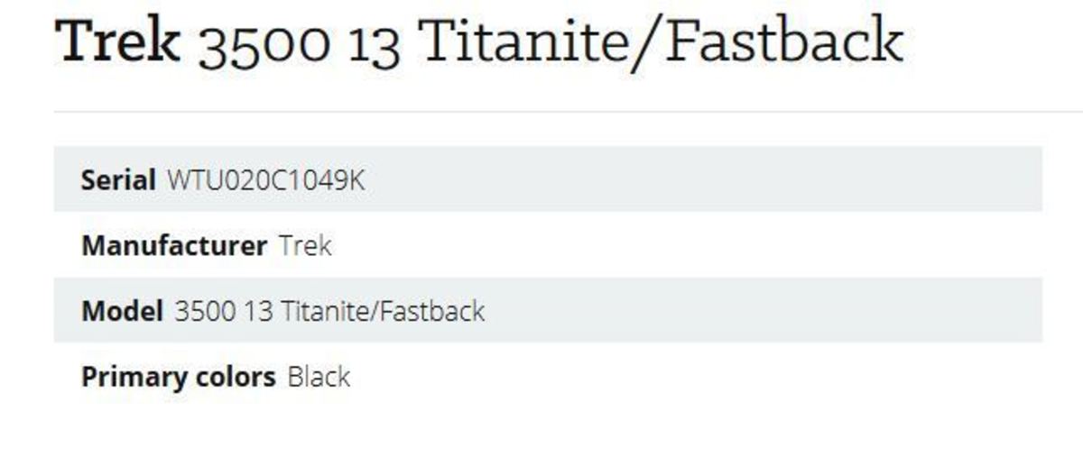 Trek 3500 13 Titanite/Fastback