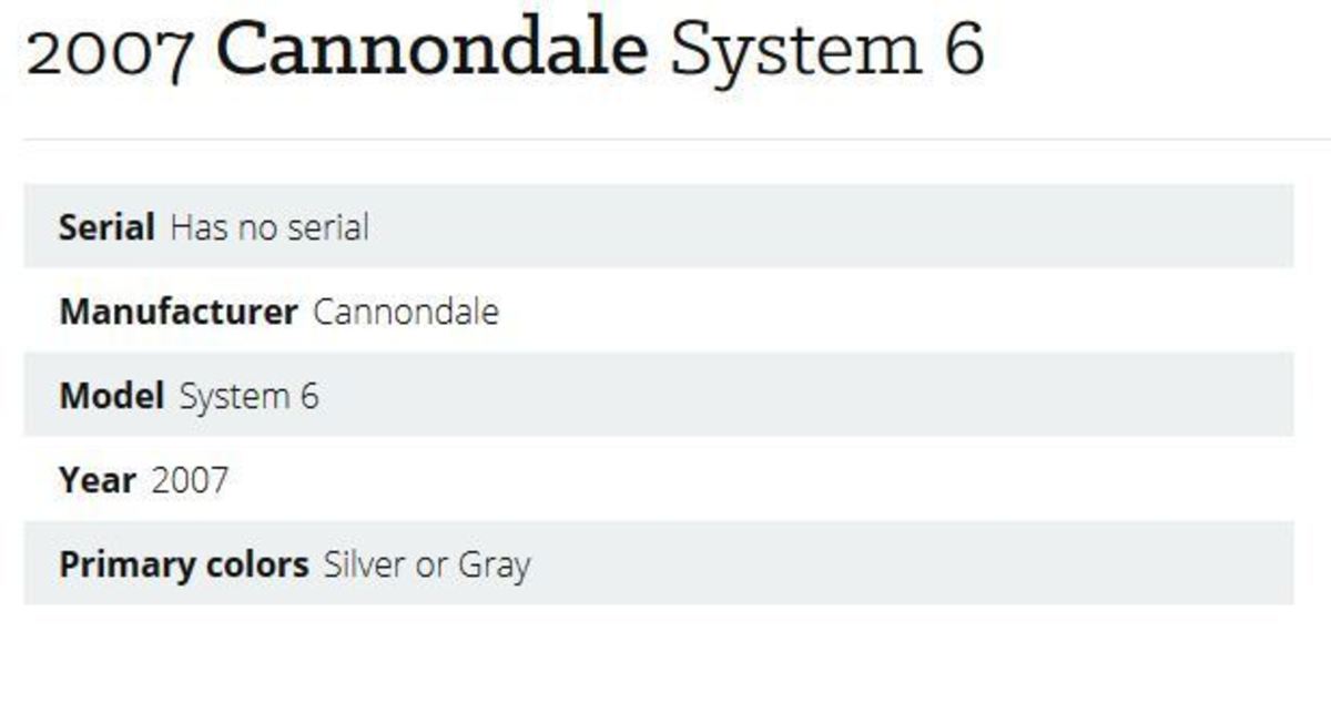 2007 Cannondale System 6