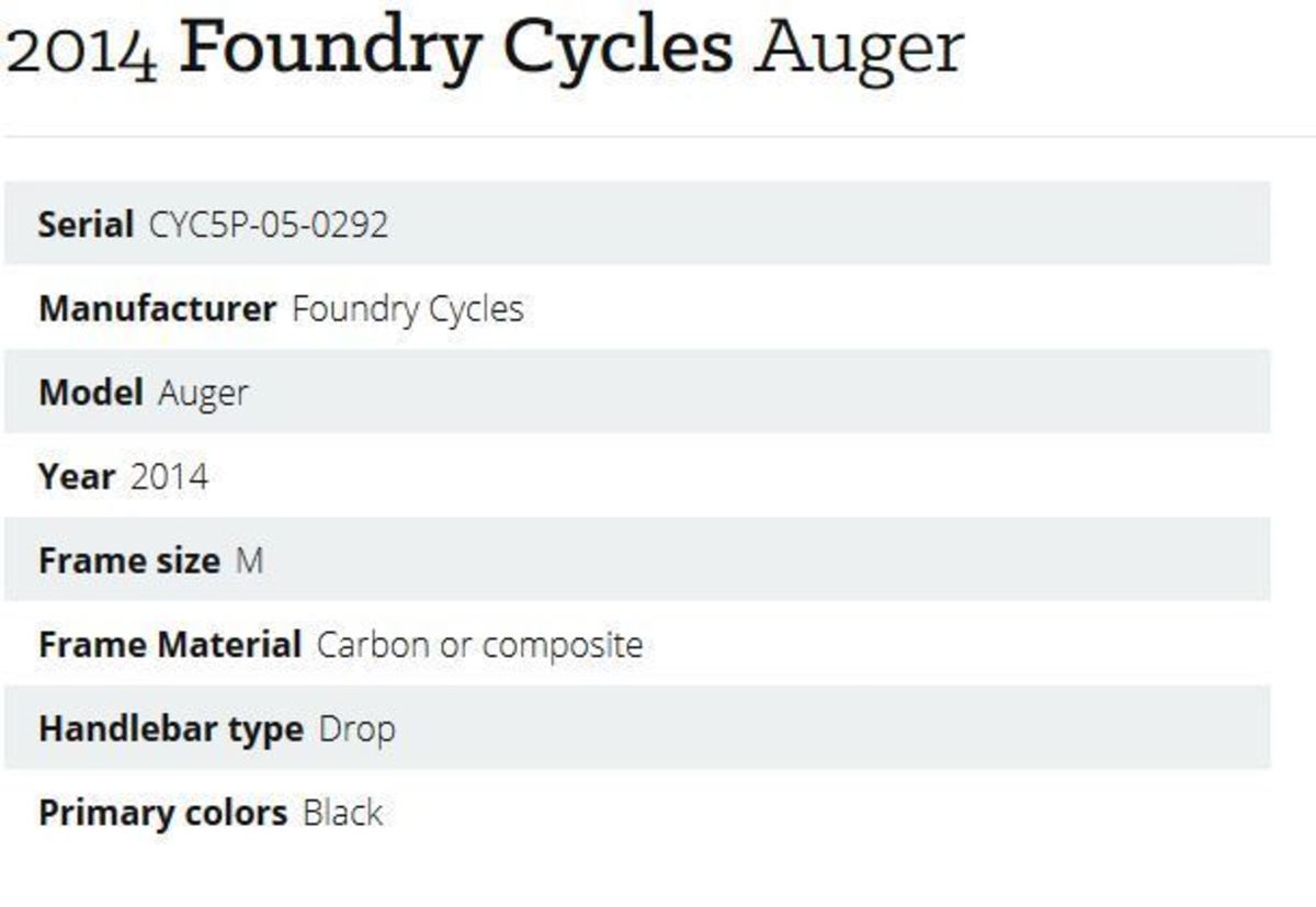2014 Foundry Cycles Auger
