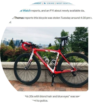 Photo of recovered bike