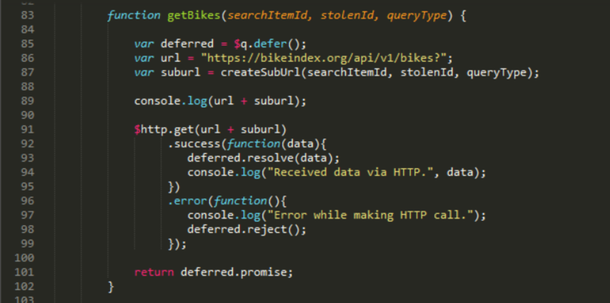 Promises in bikereg app