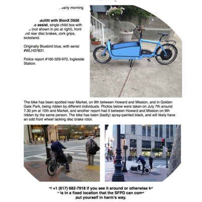 Photo of recovered bike