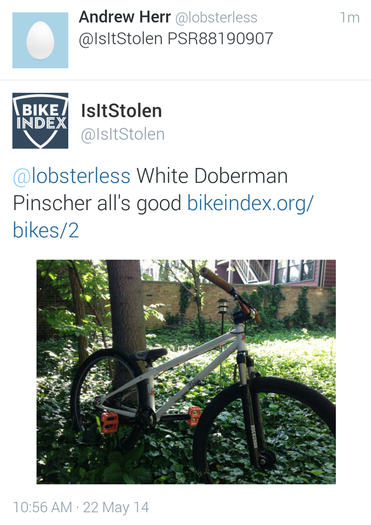 A Twitter response from @IsItStolen