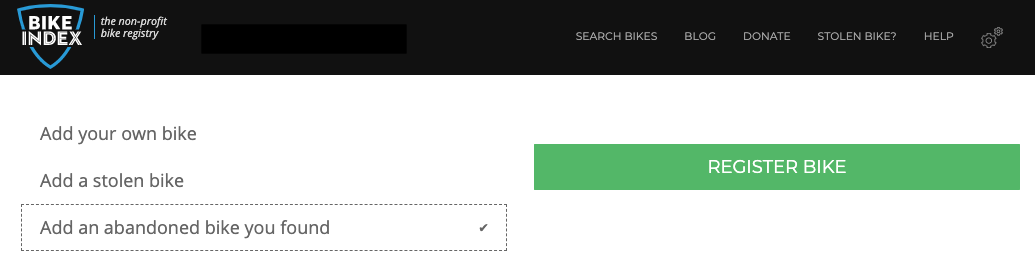 found bike registration
